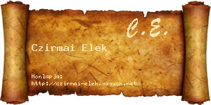 Czirmai Elek névjegykártya