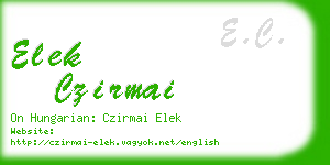 elek czirmai business card